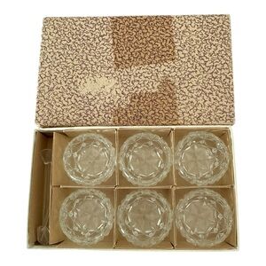 VTG Glass Salt Cellar Set of 6 Mini 1” Bowls 7 Spoons Czechoslovakia Pre-1939